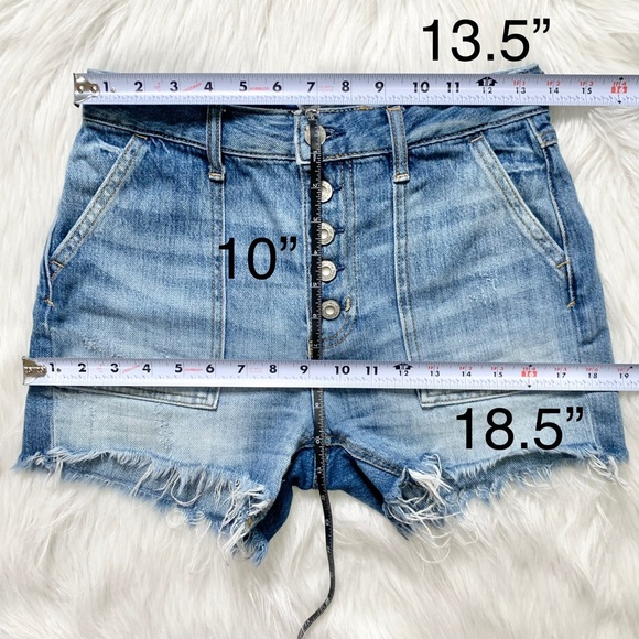 SOLD-Free People Fringe Buttonfly Cutoff Carpenter Shorts - Picture 9 of 11